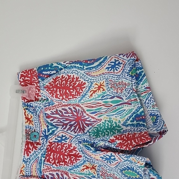 Lilly Pulitzer Callahan Shorts Multi Let Minnow Coral Blue Size 0 - Picture 6 of 15